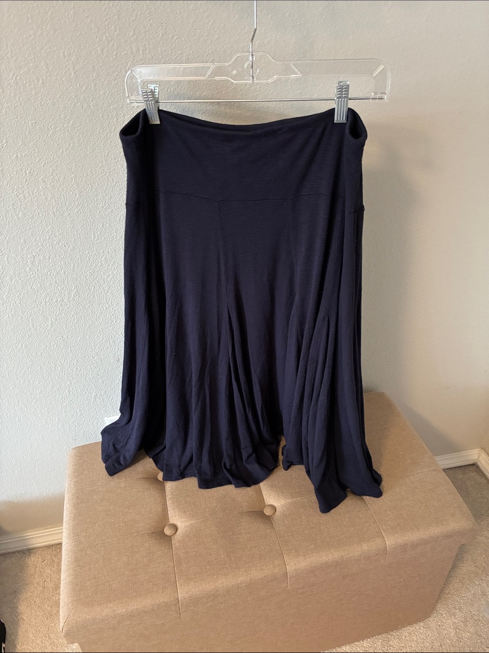 Coldwater Creek Fit & Flare Midi Skirt Deep Navy Blue Size M 10/12 - Picture 3 of 5